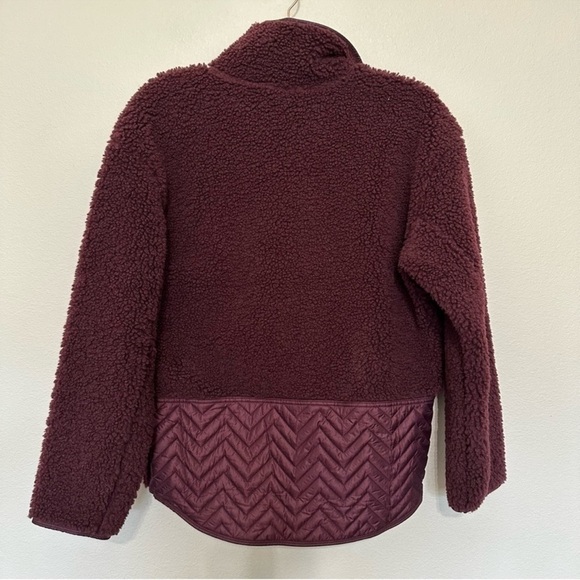 NWT! Spiced Cabernet Athleta Cozy Sherpa Pullover Snap Sweatshirt - Multiple - Picture 5 of 5